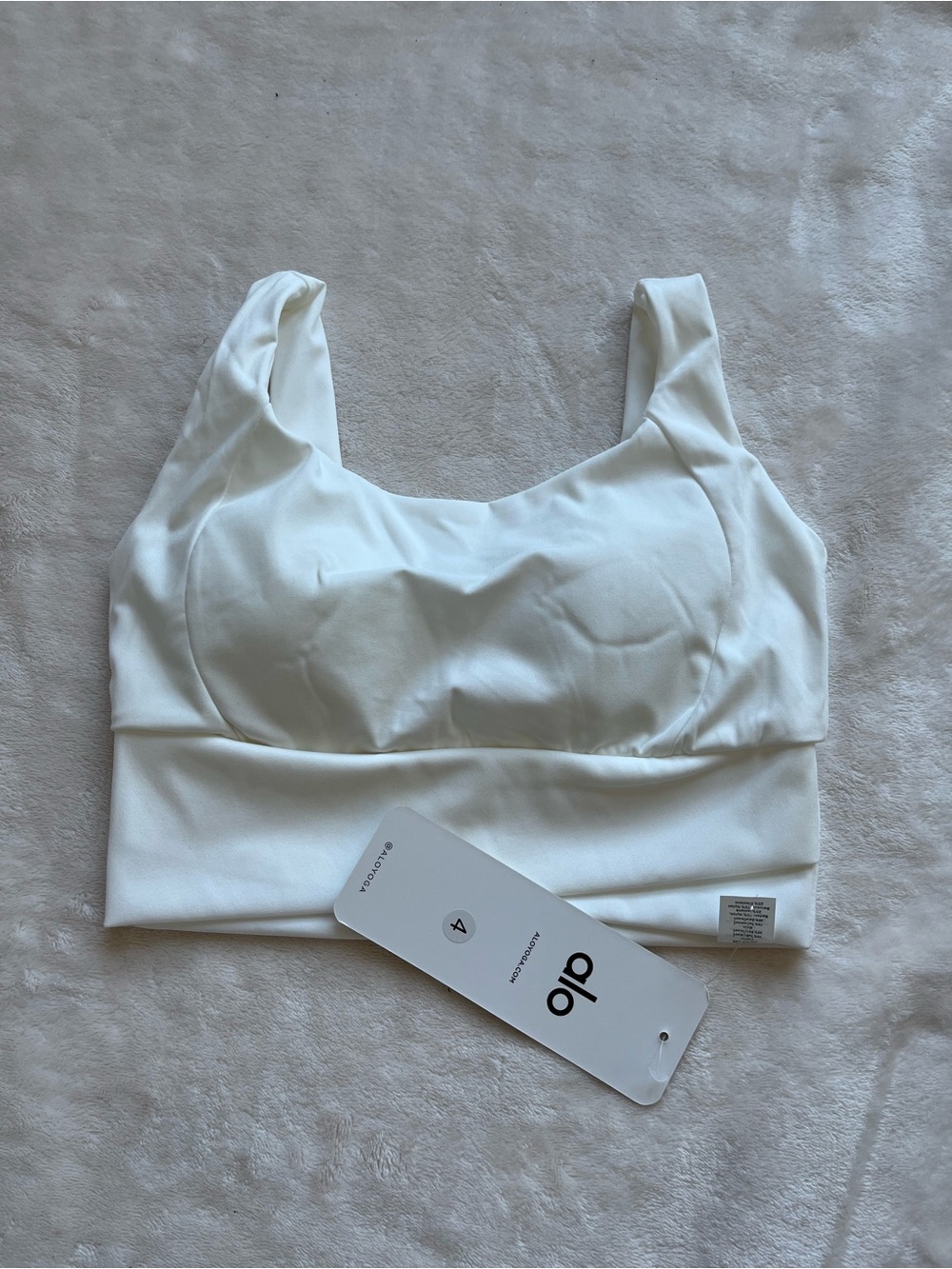 ALO Yoga White Seamless Longline Bralette
